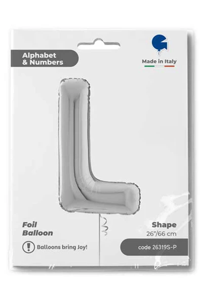 L Harf Grabo Gümüş Folyo Balon 66 cm - 4