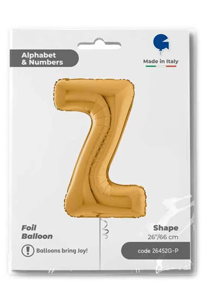 Z Harf Grabo Altın Folyo Balon 66 cm - Resim 4