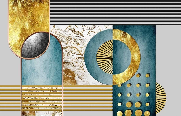 3 Boyutlu Geometrik Duvar Desenli Duvar Kağıdı - 7