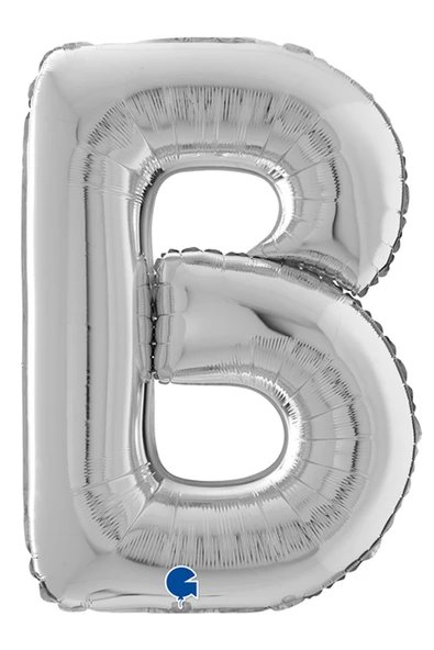 B Harf Grabo Gümüş Folyo Balon 66 cm - Resim 3