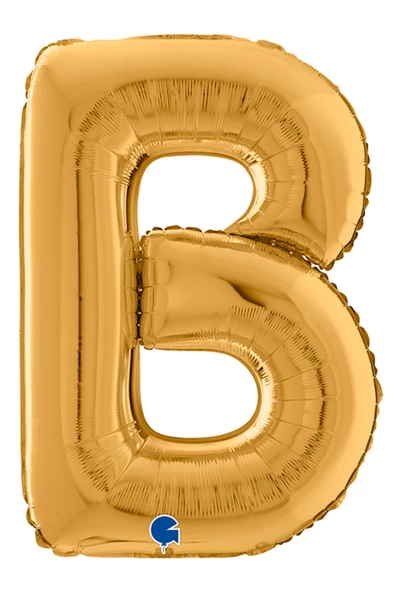 B Harf Grabo Altın Folyo Balon 66 cm - Resim 3