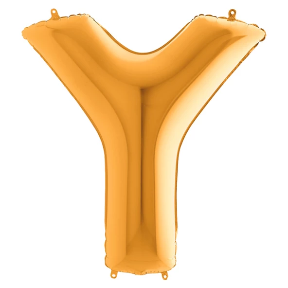 Y Harf Grabo Altın Folyo Balon 102 cm ürün görseli