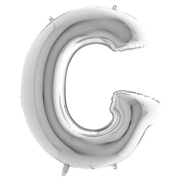 G Harf Grabo Gümüş Folyo Balon 102 cm ürün görseli