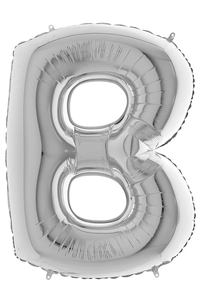 B Harf Grabo Gümüş Folyo Balon 102 cm - 3