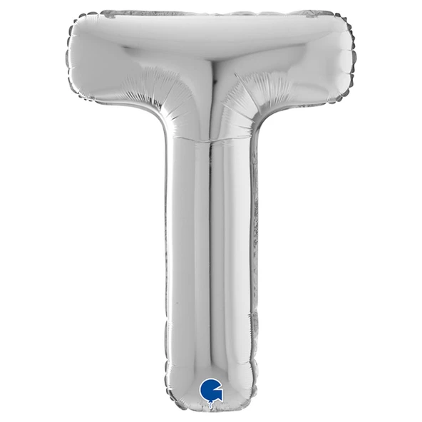 T Harf Grabo Gümüş Folyo Balon 66 cm ürün görseli