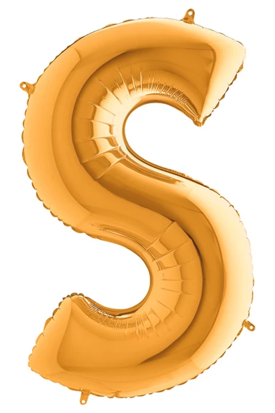 S Harf Grabo Altın Folyo Balon 102 cm - Resim 3