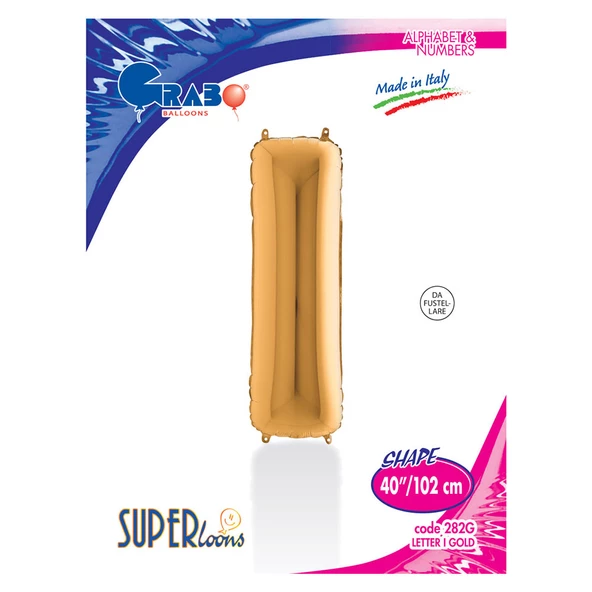 I Harf Grabo Altın Folyo Balon 102 cm - 2