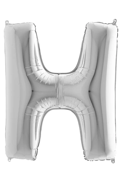 H Harf Grabo Gümüş Folyo Balon 102 cm - Resim 3