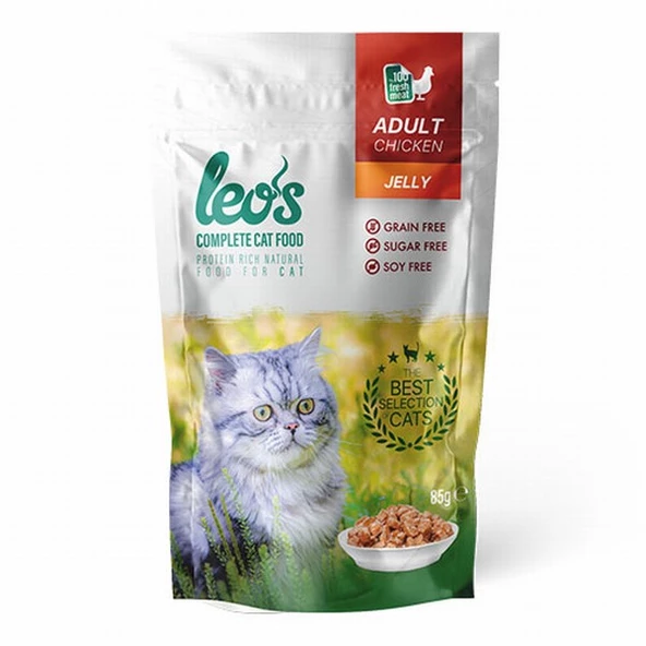 Leos Pouch Tavuklu Yetişkin Kedi Konservesi 6 Adet 85 Gr