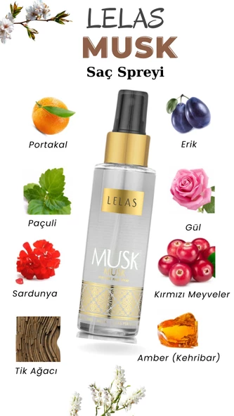 Lelas 1199 Musk 100 ML Kadın Erkek Parfümlü Saç Spreyi