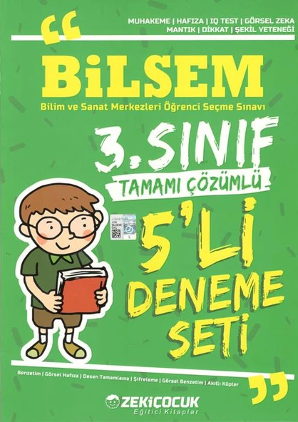 3.Sınıf Bilsem Tamamı Çözümlü 5 li Deneme Seti Zeki Çocuk