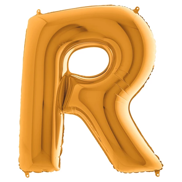 R Harf Grabo Altın Folyo Balon 102 cm ürün görseli