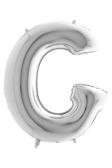 G Harf Grabo Gümüş Folyo Balon 102 cm - Resim 3