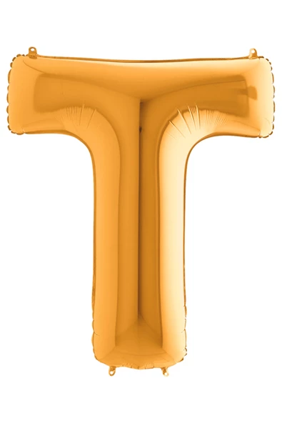 T Harf Grabo Altın Folyo Balon 102 cm - 3