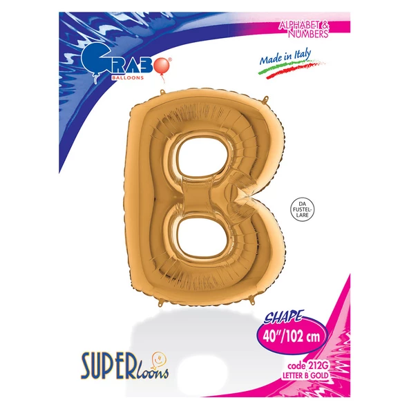 B Harf Grabo Altın Folyo Balon 102 cm - 2