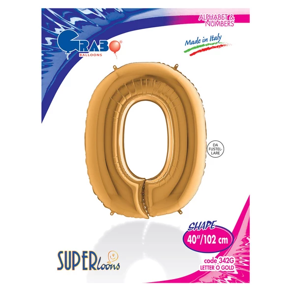 O Harf Grabo Altın Folyo Balon 102 cm - Resim 2