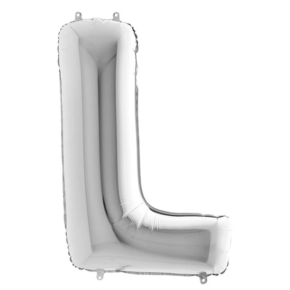 L Harf Grabo Gümüş Folyo Balon 102 cm ürün görseli