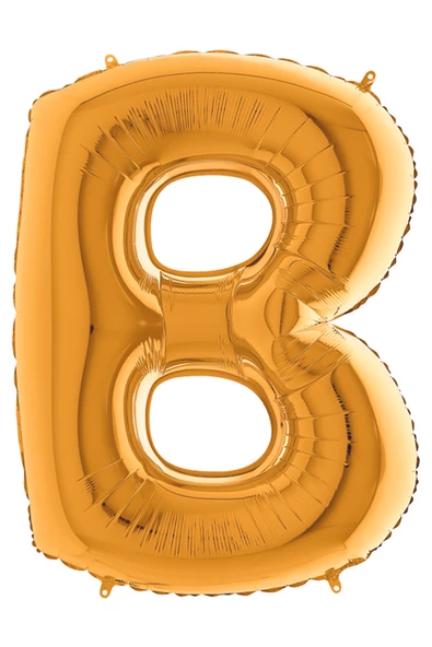 B Harf Grabo Altın Folyo Balon 102 cm - 3