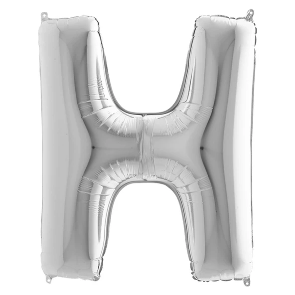 H Harf Grabo Gümüş Folyo Balon 102 cm ürün görseli