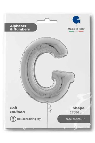 G Harf Grabo Gümüş Folyo Balon 66 cm - 4