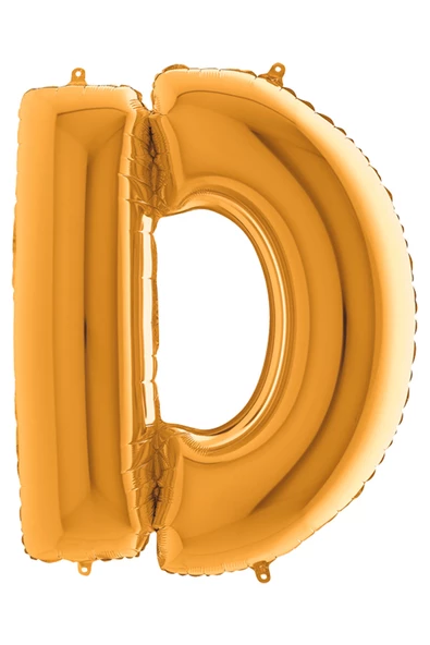 D Harf Grabo Altın Folyo Balon 102 cm - Resim 3