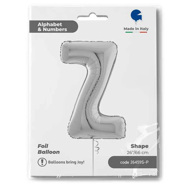 Z Harf Grabo Gümüş Folyo Balon 66 cm - Resim 2