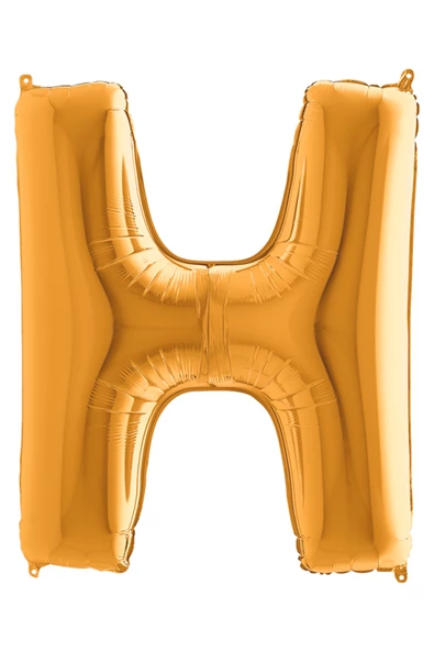 H Harf Grabo Altın Folyo Balon 102 cm - Resim 3