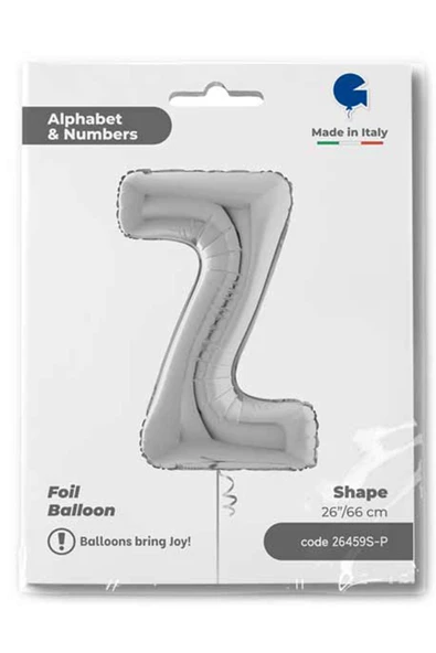 Z Harf Grabo Gümüş Folyo Balon 66 cm - Resim 4