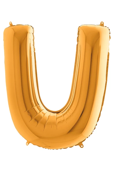 U Harf Grabo Altın Folyo Balon 102 cm - Resim 3