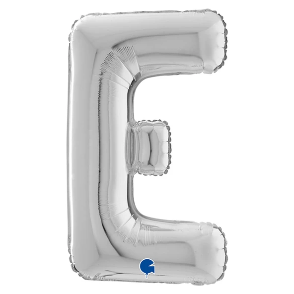 E Harf Grabo Gümüş Folyo Balon 66 cm ürün görseli