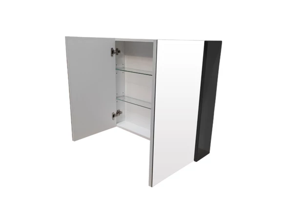 Karen Banyo Lotus 80 Cm Banyo Dolabı Seti Boy Dolaplı Lavabo Dahil Antrasit Çekmeceli Komple Mdf - 4