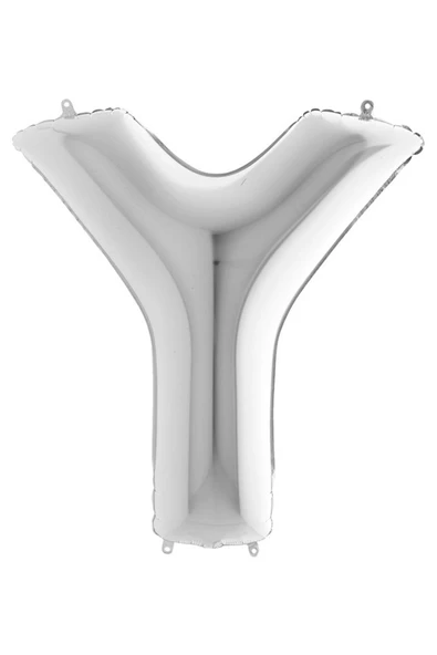 Y Harf Grabo Gümüş Folyo Balon 102 cm - 3