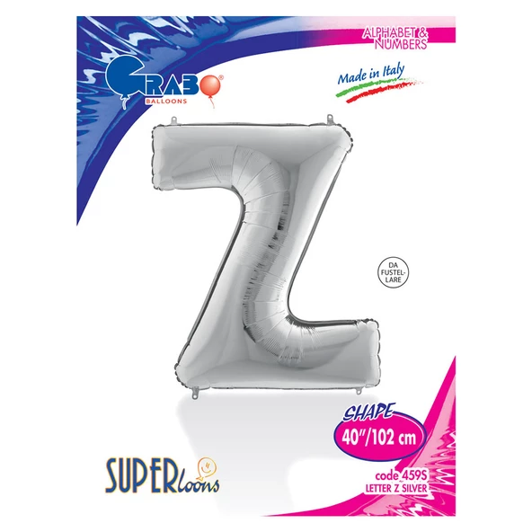 Z Harf Grabo Gümüş Folyo Balon 102 cm - Resim 2