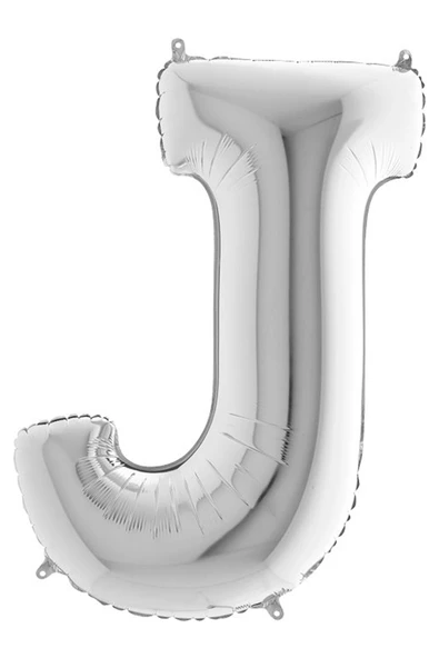 J Harf Grabo Gümüş Folyo Balon 102 cm - Resim 3