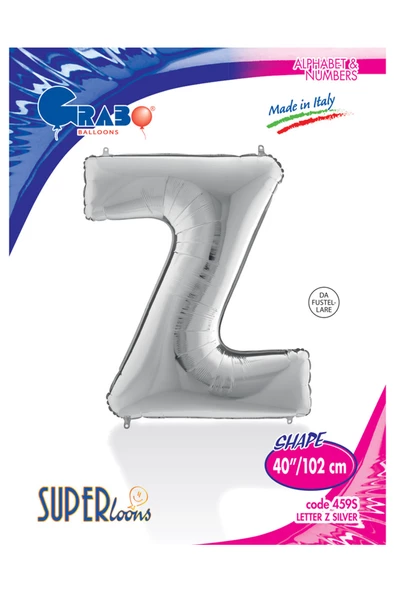 Z Harf Grabo Gümüş Folyo Balon 102 cm - Resim 4