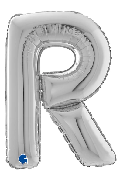 R Harf Grabo Gümüş Folyo Balon 66 cm - 3