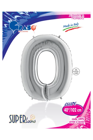 O Harf Grabo Gümüş Folyo Balon 102 cm - Resim 4