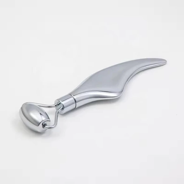 Metal Cilt Sıkılaştırıcı Face Gua Sha Rulosu Yüz Masaj Roller Model 3 - 2