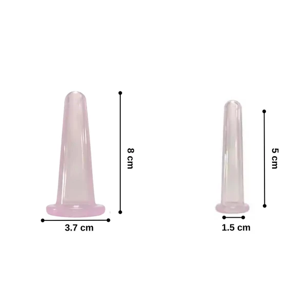 Mini Silikon Vakumlu Mika Yüz Masaj Kupası 3'lü Karışık Set Mor Renk - Resim 3