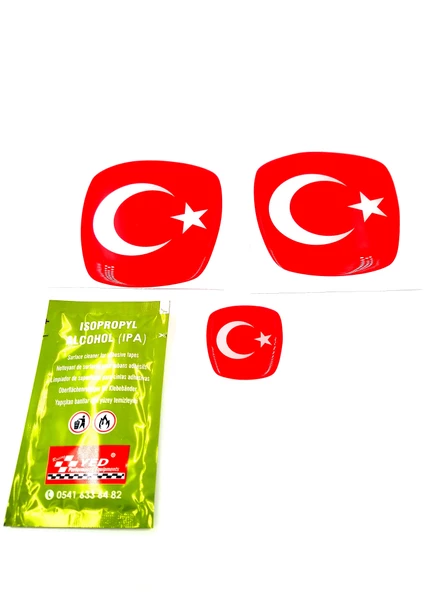 Doblo Fiorino Uyumlu Üçlü Ay Yıldız Logo Arma Sticker Set - 3