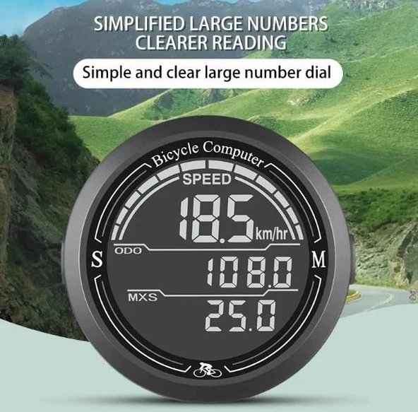 Sarissa Kablolu Büyük Ekran Dijital Kilometre Sayacı Su Geçirmez Bisiklet Bilgisayarı - 3