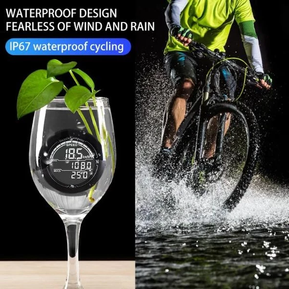 Sarissa Kablolu Büyük Ekran Dijital Kilometre Sayacı Su Geçirmez Bisiklet Bilgisayarı - 4