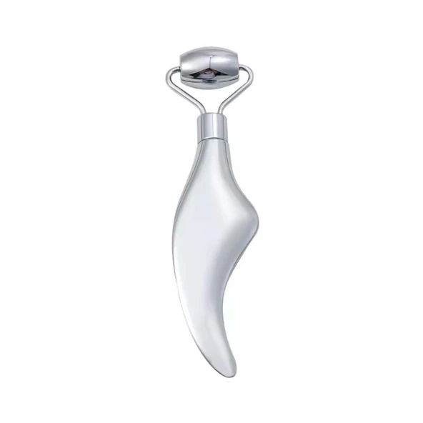 Metal Cilt Sıkılaştırıcı Face Gua Sha Rulosu Yüz Masaj Roller Model 3 - 3