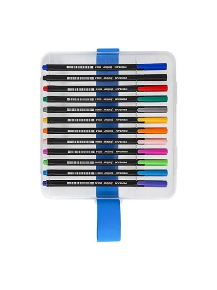 Fineliner Kalem 24 Renk Plastik Kutu 0.4mm Keçe Uçlu Kalem 1 Paket Pensan Fineliner 6500HP 0.4mm Keçe Uçlu Kalem - 3