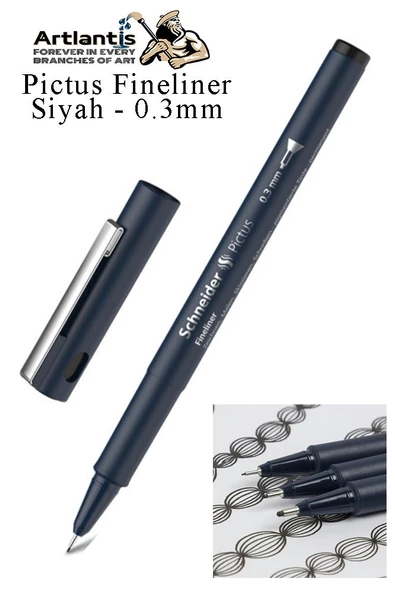 Teknik Çizim Kalemi Siyah Pictus 1 Adet Schneider Pictus Siyah Fineliner Moda Tasarım Eskiz ve Güzel Sanatlar Kalemi - 4