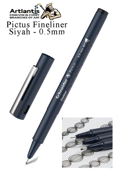 Teknik Çizim Kalemi Siyah Pictus 1 Adet Schneider Pictus Siyah Fineliner Moda Tasarım Eskiz ve Güzel Sanatlar Kalemi - 6