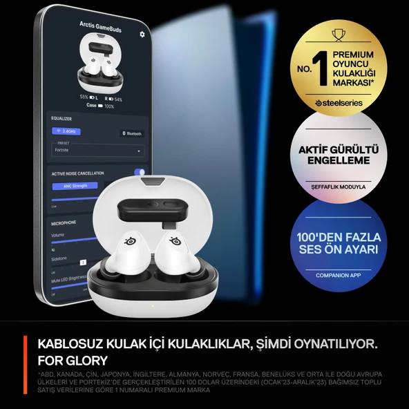 SteelSeries Arctis GameBuds Gaming EarBuds Kulak İçi Kulaklık - Beyaz - 2