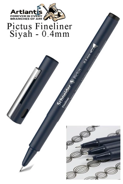 Teknik Çizim Kalemi Siyah Pictus 1 Adet Schneider Pictus Siyah Fineliner Moda Tasarım Eskiz ve Güzel Sanatlar Kalemi - 5