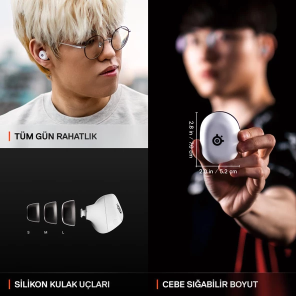 SteelSeries Arctis GameBuds Gaming EarBuds Kulak İçi Kulaklık - Beyaz - 6
