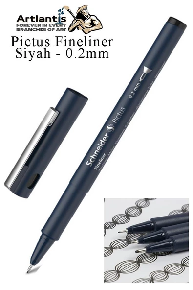 Teknik Çizim Kalemi Siyah Pictus 1 Adet Schneider Pictus Siyah Fineliner Moda Tasarım Eskiz ve Güzel Sanatlar Kalemi - 3